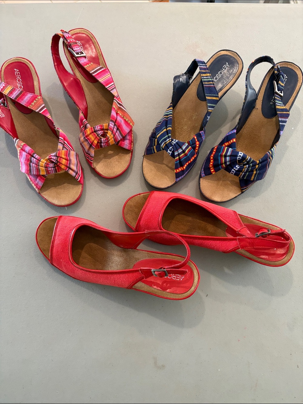 Aerosoles wedge sandals bundle of 3 size 10